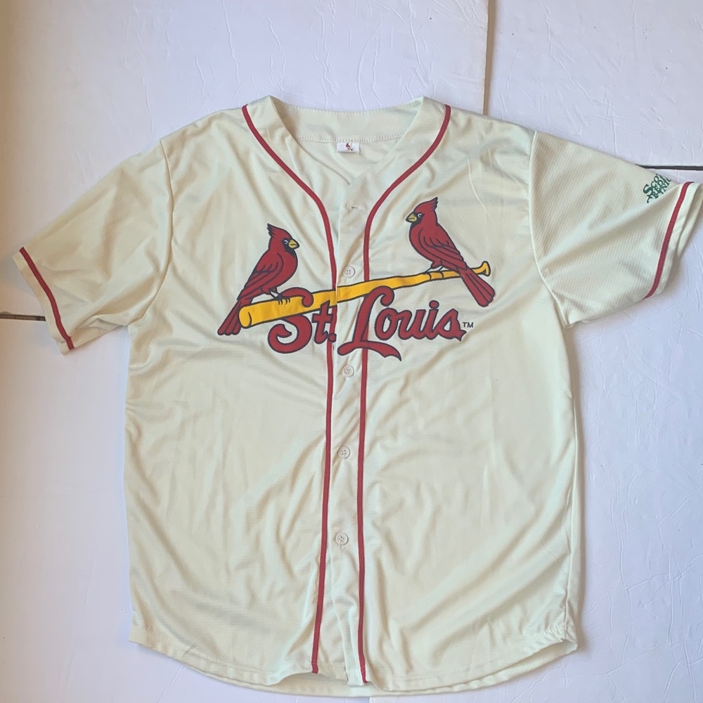 Majestic Cream and Red St. Louis Jersey